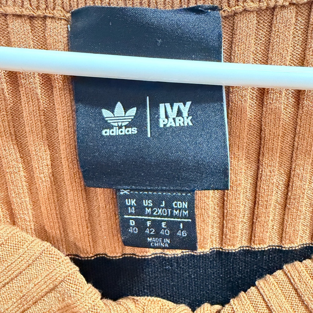 adidas x IVY PARK Ribbed Two-Tone Sweater in Black and Rust - Picture 4 of 4